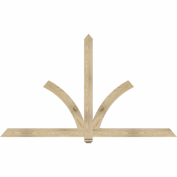 Ekena Millwork Redmond Rough Sawn Timber Gable Bracket, Douglas Fir, 84"W x 49"H x 2"D x 4"F, 14/12 Pitch GBW084X49X0204RED00RDF - main